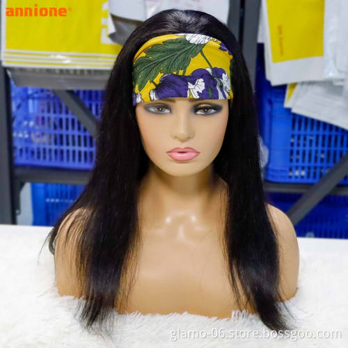 Kinky Curly Headband Wig Human Hair, Wholesale Straight Head Band Wig Virgin Hair,Human Hair Headband Wigs For Black Women